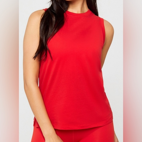 NWT - Fabletics 100% Cotton Tank Top in Heated Red Size XS - Picture 1 of 7